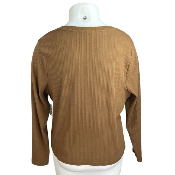NEW Old Navy Brown Rib Knit Long Sleeve Square Neck Pullover Sweater Top Size 3X - Picture 2 of 4